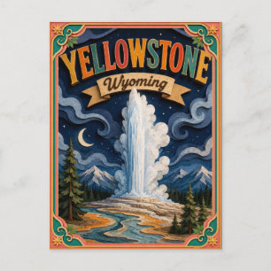 Cartão Postal Estados PopCut Parque Nacional de Yellowstone Wyom