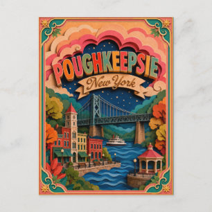 Cartão Postal Estados PopCut Poughkeepsie Nova York Arte em Pape