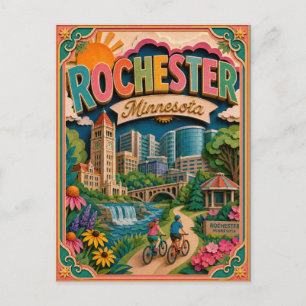 Cartão Postal Estados PopCut Rochester Minnesota Arte em Papel