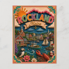 Cartão Postal Estados PopCut Rockland Maine Arte em Papel