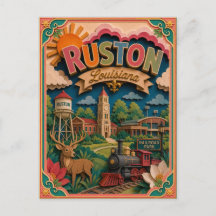 Estados PopCut Ruston Louisiana Arte em Papel