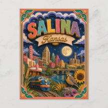 Estados PopCut Salina Kansas Arte em Papel