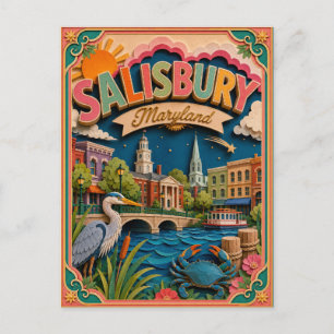 Cartão Postal Estados PopCut Salisbury Maryland Arte em Papel
