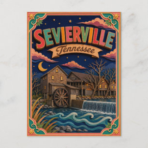 Cartão Postal Estados PopCut Sevierville Tennessee Arte em Papel