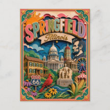 Estados PopCut Springfield Illinois Arte em Papel