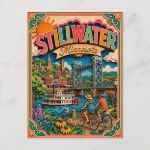 Cartão Postal Estados PopCut Stillwater Minnesota Arte em Papel