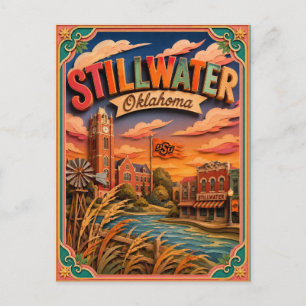 Cartão Postal Estados PopCut Stillwater Oklahoma Arte em Papel