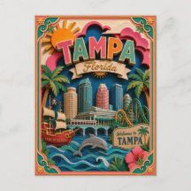 Estados PopCut Tampa Flórida Arte de Papel