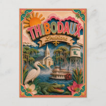 Estados PopCut Thibodaux Louisiana Arte em Papel