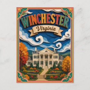 Cartão Postal Estados PopCut Winchester Virginia Arte em Papel