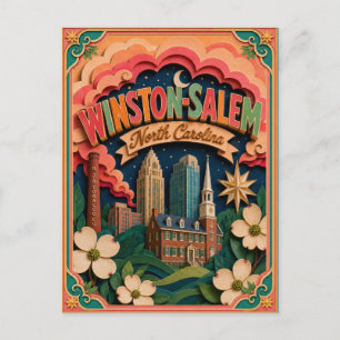 Cartão Postal Estados PopCut Winston-Salem Carolina do Norte Art