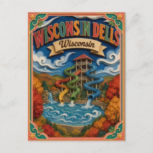 Cartão Postal Estados PopCut Wisconsin Dells Wisconsin Arte em P