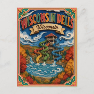 Cartão Postal Estados PopCut Wisconsin Dells Wisconsin Arte em P