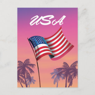 Cartão Postal Estados Unidos estrelas e listras