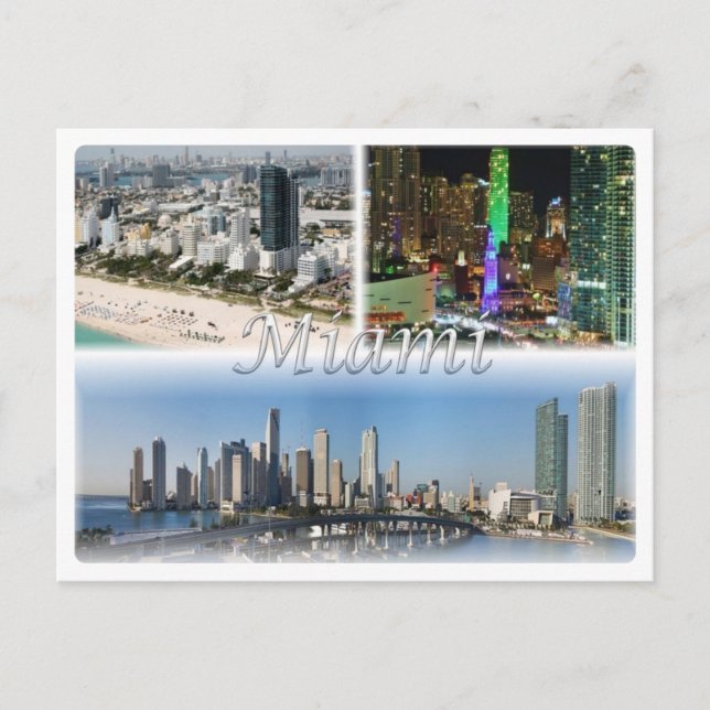 Cartão Postal Estados Unidos - Miami - Flórida - (Frente)