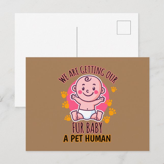Cartão Postal Estamos Arrancando Com o Nosso Bebê de Pelo Um Hum (Frente/Verso)