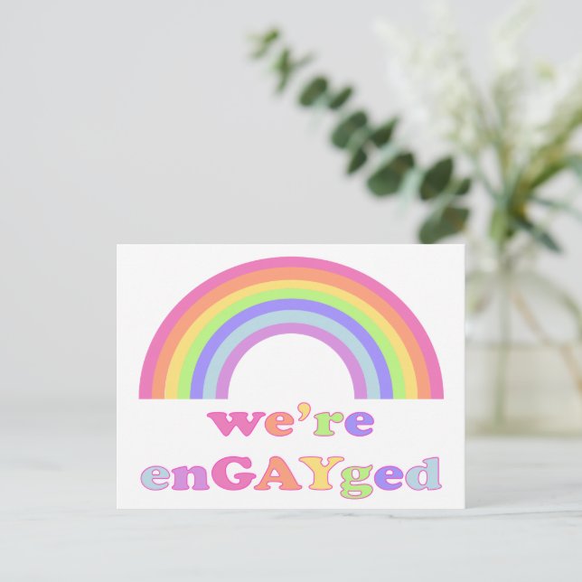 Cartão Postal Estamos em GAIA - LGBT / Orgulho gay Rainbow (Em pé/Frente)