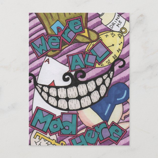 Cartão Postal Estamos todos loucos aqui (Frente)