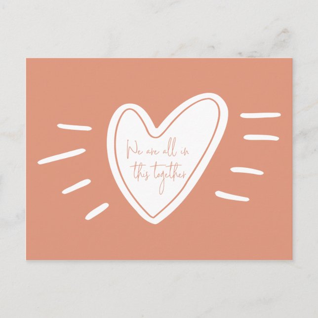 Cartão Postal Estamos Todos Neste Ato De Coração De Bondade (Frente)