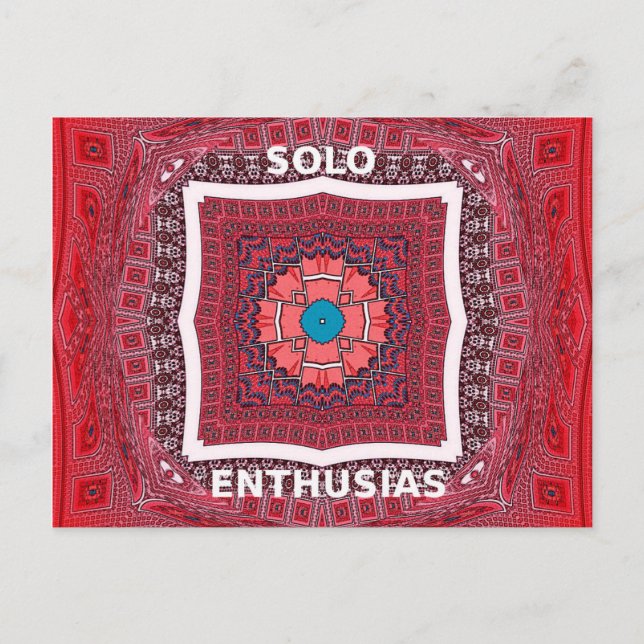 Cartão Postal Estampa de Arte com Padrão Ajrak da Cultura Sindhi (Frente)