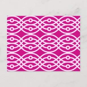 Cartão Postal Estampa de quimono, magenta e rosa