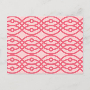 Cartão Postal Estampa de quimono, rosa coral
