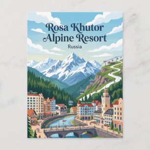 Cartão Postal Estância Alpina Rosa Khutor Rússia