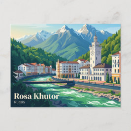 Cartão Postal Estância Alpina Rosa Khutor Rússia