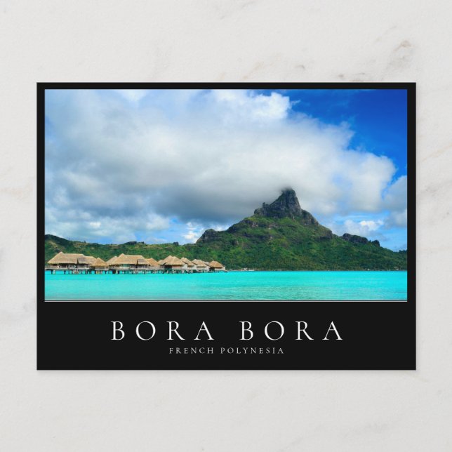 Cartão Postal Estância de água subterrânea e ilha de Bora Bora,  (Frente)