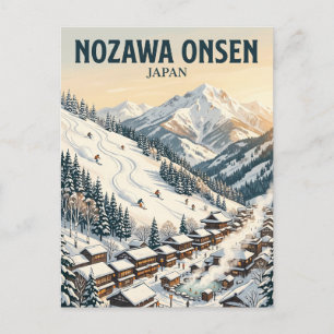 Cartão Postal Estância de Esqui Nozawa Onsen Japão