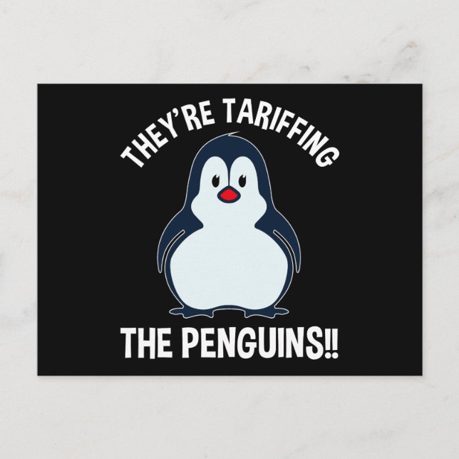 Cartão Postal Estão a Tarifar os Pinguins! (Frente)