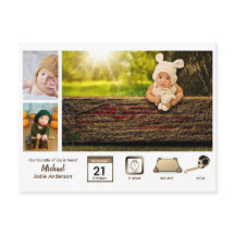 ESTATÍSTICAS DE BEBÊ MENINO Colagem de Fotos Rústi