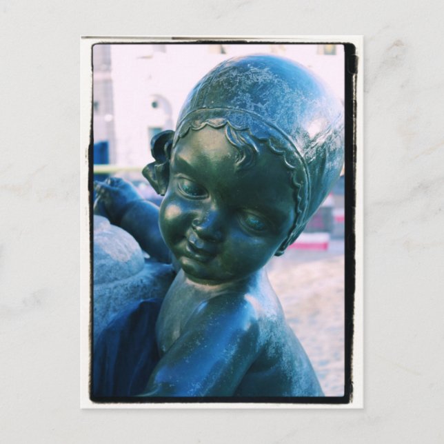 Cartão Postal Estátua Angélica - Barcelona, Cartão-postal Espanh (Frente)