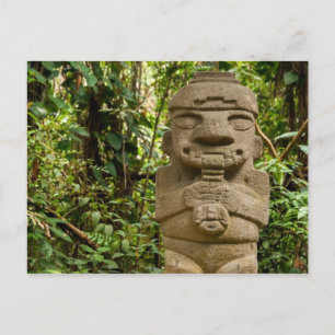 Cartão Postal Estatua antiga que toca a flauta