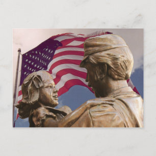 Cartão Postal Estátua da Bandeira Americana do Dia da Memória de