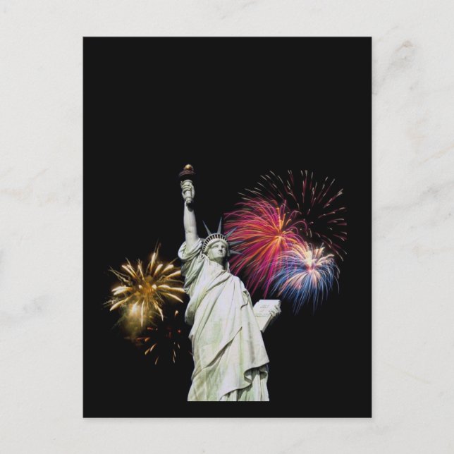 Cartão Postal Estátua da Liberdade - Antecedentes do Fireworks (Frente)