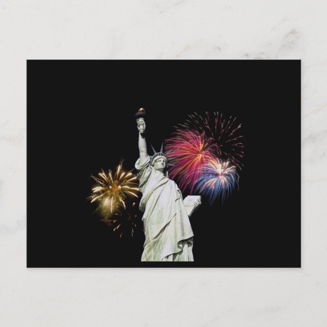 Cartão Postal Estátua da Liberdade - Antecedentes do Fireworks (Frente)