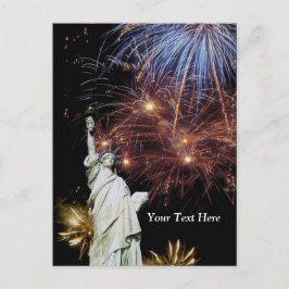 Cartão Postal Estátua da Liberdade - Celebração do Dia da Indepe