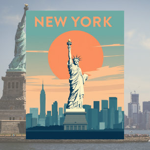 Cartão Postal Estátua da Liberdade Cidade de Nova York Viagem Vi