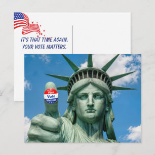Cartão Postal Estátua da Liberdade com Adesivo Eleitoral