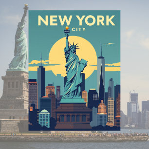 Cartão Postal Estátua da Liberdade da Cidade de Nova York Viagem