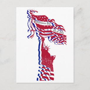 Cartão Postal Estátua da Liberdade dos EUA Dia da Independênci