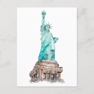 Cartão Postal Estátua da Liberdade em Nova Iorque, Ilha Manhatt