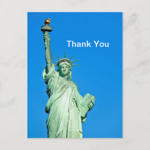 Cartão Postal Estátua da Liberdade Nova York Foto Obrigado