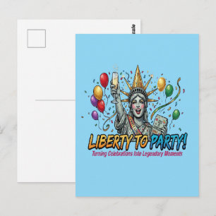 Cartão Postal Estátua da Liberdade para Festa de Celebração