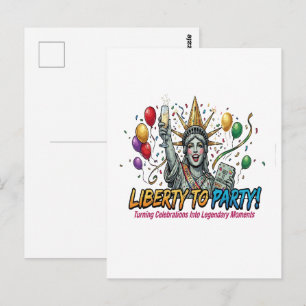 Cartão Postal Estátua da Liberdade para Festa de Celebração