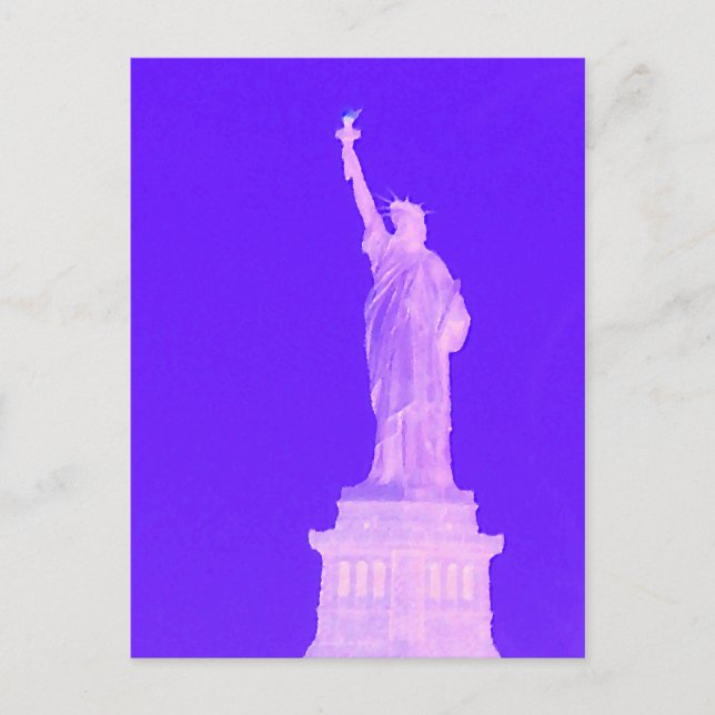 Cartão Postal Estátua da Liberdade Patriótica América dos EUA 4  (Frente)
