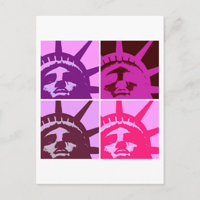Cartão Postal Estátua da Liberdade Pop Art  (Frente)