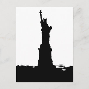 Cartão Postal Estátua da Liberdade Silhouette