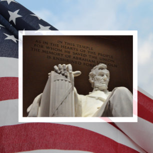 Cartão Postal Estátua de Abraham Lincoln, Inscrição, National Ma